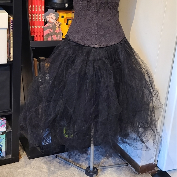 Dark Trad Goth Fairy Long Tulle Designer Skirt - Picture 2 of 5